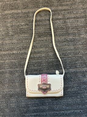 Brighton Brocade Wallet Organizer Crossbody with Pink Trim